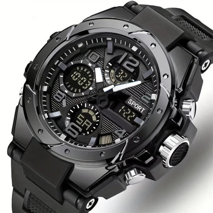Cool men's multifunctional waterproof night light dual display technology outdoor sports electronic watch for men and women