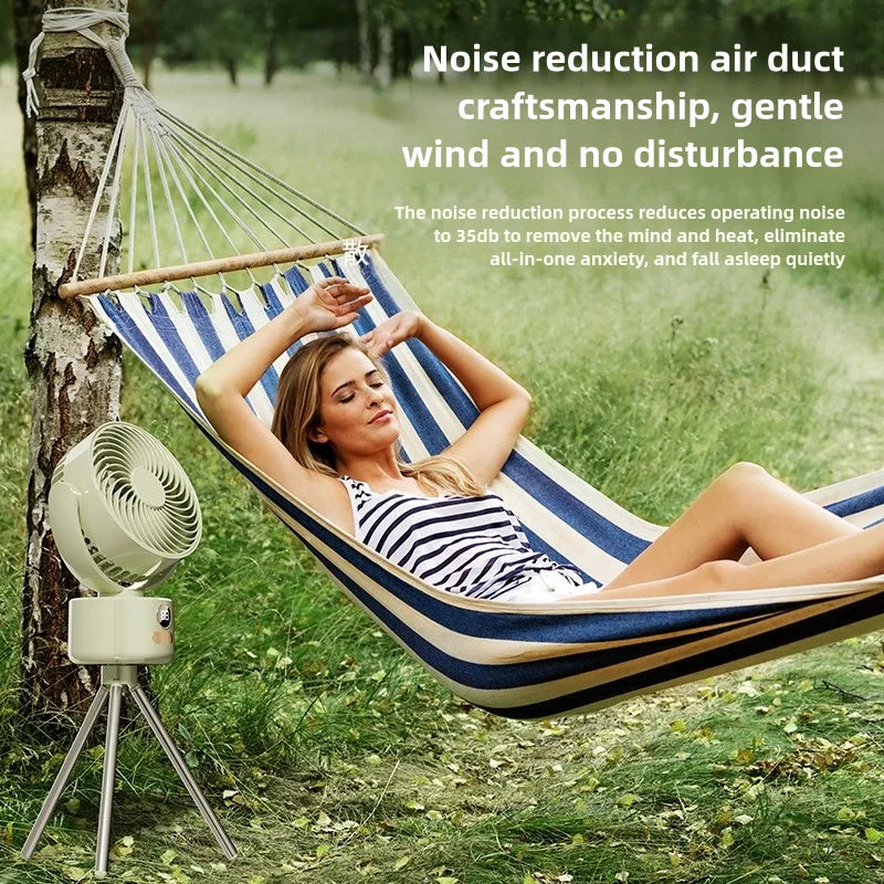 Outdoor Camping Fan, Portable Foldable Detachable Digital Display USB Rechargeable Oscillating Mini Fan for Travel Tents Fishing