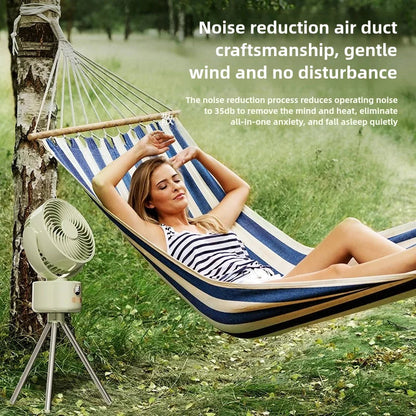 Outdoor Camping Fan, Portable Foldable Detachable Digital Display USB Rechargeable Oscillating Mini Fan for Travel Tents Fishing