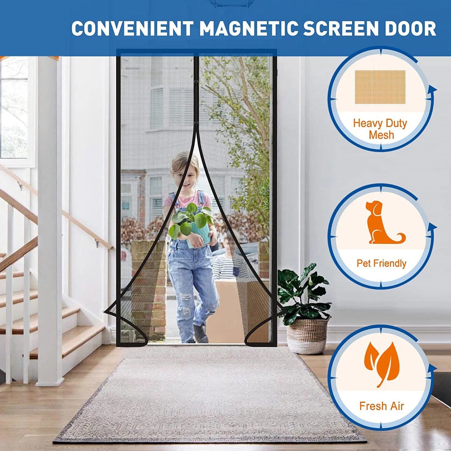 Magnetic Door Curtain Automatic Mosquito Closing Door Screen Net Anti Bug Fly Insect Partition Curtain Mesh Summer Indoor Tools