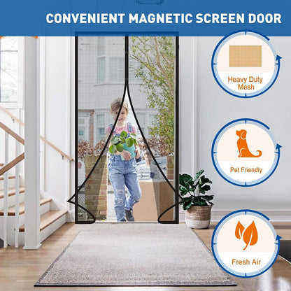 Magnetic Door Curtain Automatic Mosquito Closing Door Screen Net Anti Bug Fly Insect Partition Curtain Mesh Summer Indoor Tools