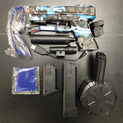 High-speed electric Toy Gun Burst Gel Ball With Orange Plug And three Magazine For Outdoor Interactive Parent-child Games