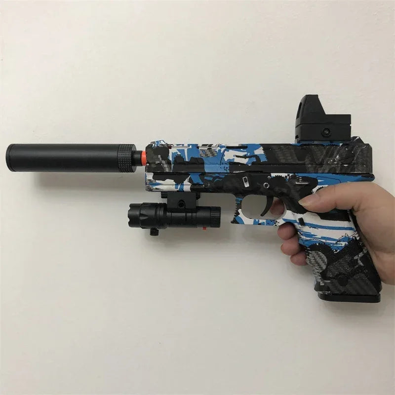 High-speed electric Toy Gun Burst Gel Ball With Orange Plug And three Magazine For Outdoor Interactive Parent-child Games