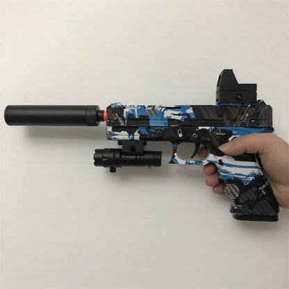 High-speed electric Toy Gun Burst Gel Ball With Orange Plug And three Magazine For Outdoor Interactive Parent-child Games