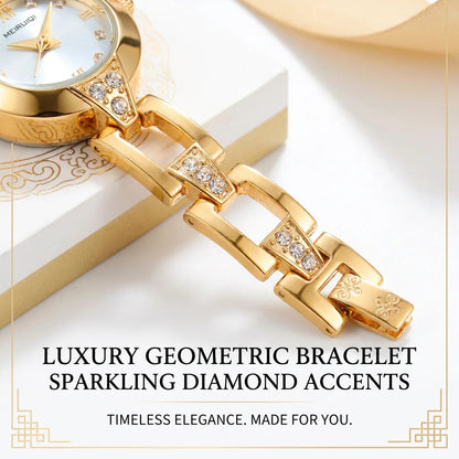 1pcs Women's white dial alloy strap vintage fashion slim bracelet rhinestone details Quartz Watch for business party holiday