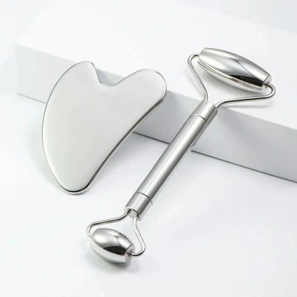 Ice Face Roller & Stainless Steel Gua Sha Tool Set, Facial Massager Ice Roller Skin Care Tool Beauty Set Beauty Skin Care Tools