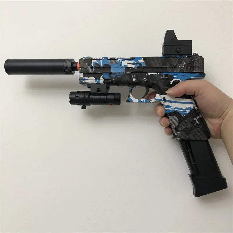 High-speed electric Toy Gun Burst Gel Ball With Orange Plug And three Magazine For Outdoor Interactive Parent-child Games