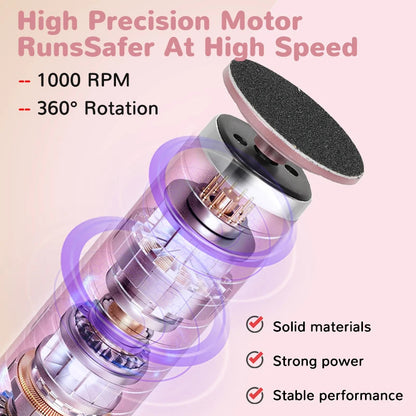 Foot Care Tool 2-in-1 Foot and Hand Electric Care Tools,Polish and Smooth,Shine Toenails Electric Callus Remover Pedicure File