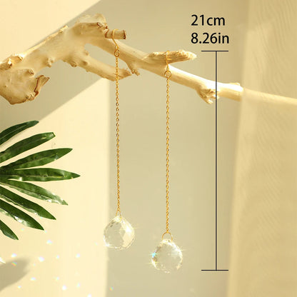 2 Pcs Stained Glass Suncatcher Crystal Ball Prism Sun Catcher Indoor Window Rainbow Maker Hanging Clear Ball Garden Outdoor Gift