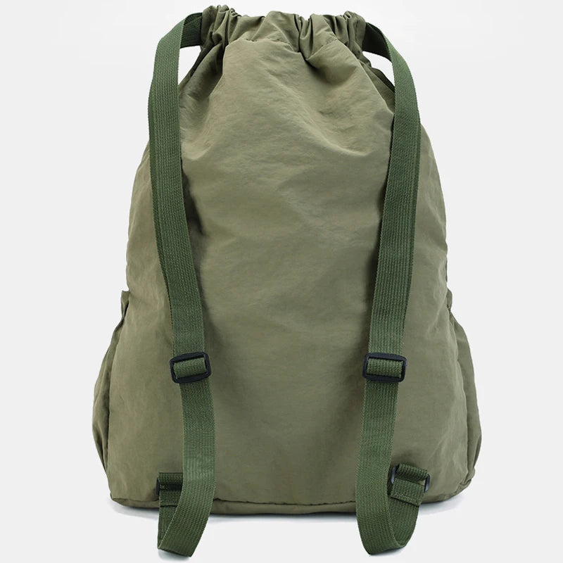 Backpack unisex schoolbag outdoor trend lightweight large capacity waterproof drawstring sports bag polyester home storage bags