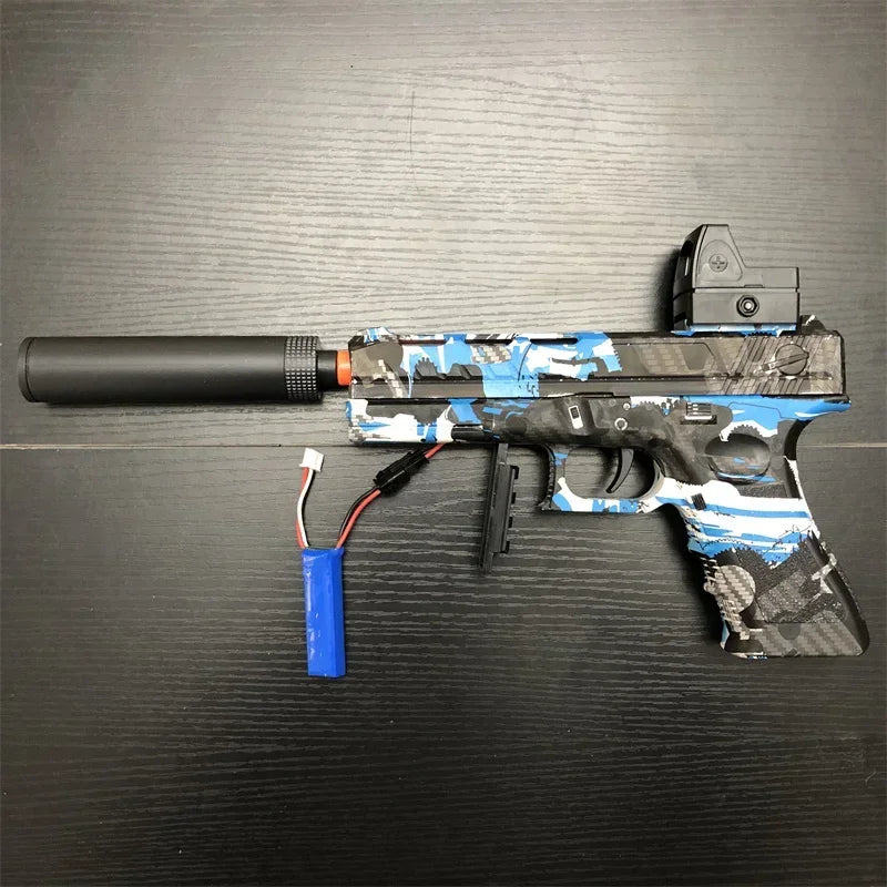 High-speed electric Toy Gun Burst Gel Ball With Orange Plug And three Magazine For Outdoor Interactive Parent-child Games