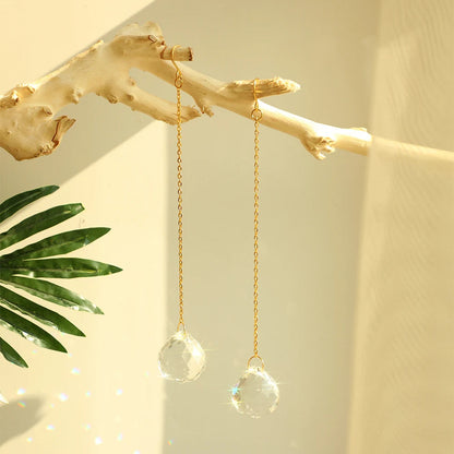 2 Pcs Stained Glass Suncatcher Crystal Ball Prism Sun Catcher Indoor Window Rainbow Maker Hanging Clear Ball Garden Outdoor Gift